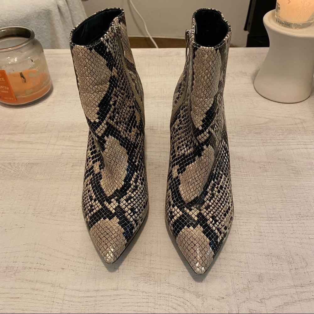Marc Fisher Snake Print Leather Booties - image 7